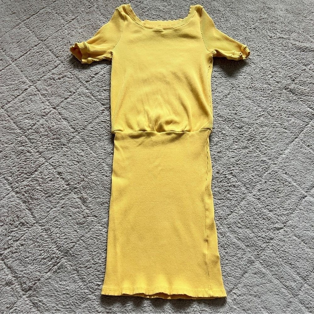 Free‎ People Beach Happy Hour Ribbed Mini Dress Summer Preppy Minimalist Size S